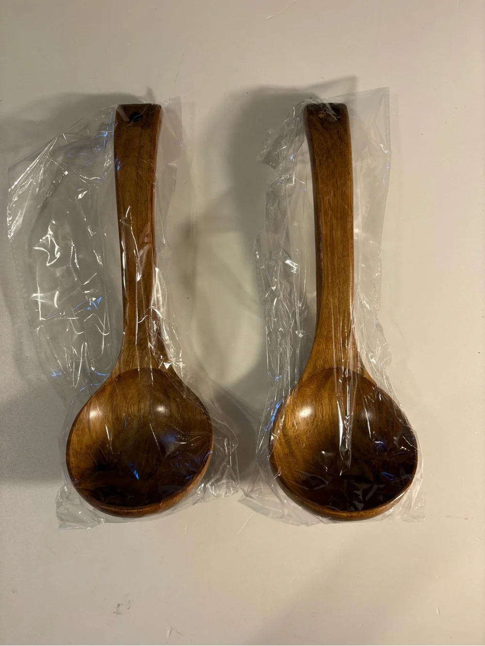 Classic Wooden Serving Ladle - Warm Brown Finish